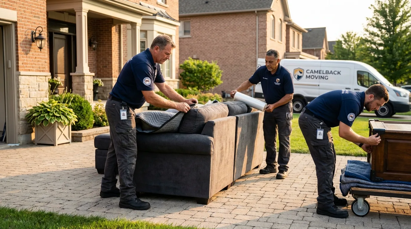 Large estate moving crew wrapping furniture in South Hutchinson, KS