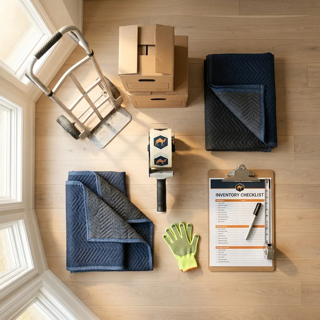 Professional moving supplies and packing materials layout for South Hutchinson residential relocations